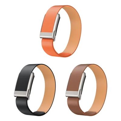 Leather Watch Strap for WHOOP 5.0 / 5.0 LIFE MG / LIFE / 5.0 Peak / 5.0 One Stainless Steel Buckle Quick Release Replacement Band - Orange