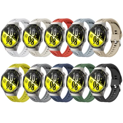 For Huawei Watch GT 7 Pro 46mm Solid Color Silicone Watch Strap Adjustable Watch Band - Black