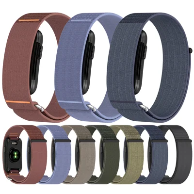 For Garmin CIRQA Smart Band Adjustable Arm Band Woven Nylon Watch Strap - Dusty Pink