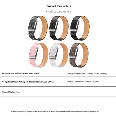 Watch Strap for WHOOP 5.0 / WHOOP 5.0 LIFE MG / WHOOP 5.0 Peak / WHOOP LIFE / WHOOP 5.0 One Leather Watch Band - White+Grey L-pattern