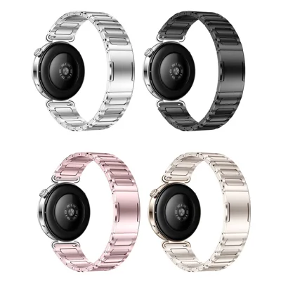 Quick-Release-18mm Watch Strap for Huawei Watch GT 7 41mm / GT 6 41mm / GT 5 41mm Titanium Metal Adjustable Band - Black