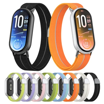 Watch Band for Xiaomi Smart Band 11  /  11 NFC  /  10  /  10 NFC  /  9  /  9 NFC  /  9 Ceramic  /  8  /  8 NFC Woven Nylon + Zinc Alloy Magic Tape Strap - Blue
