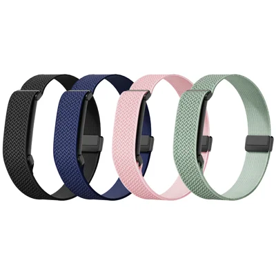 För Google Fitbit Air Nylonarmband Reglerbart Vävt Mönster Snabbkoppling Armrem - Svart