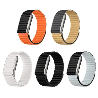Loop Watch Strap for WHOOP 5.0  /  WHOOP 5.0 LIFE MG  /  WHOOP 5.0 Peak  /  WHOOP LIFE  /  WHOOP 5.0 One Magnetic Silicone Watch Band - Black+Orange
