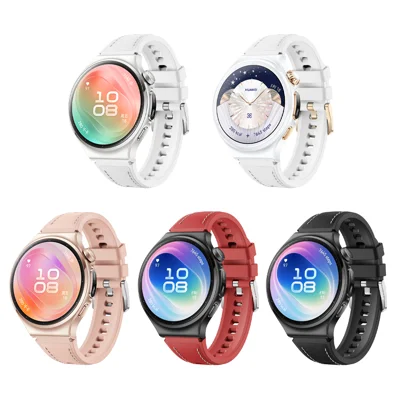 Quick-Release-18mm Watch Strap for Huawei Watch GT 7 41mm / GT 6 41mm / GT 5 41mm Microfiber Leather + Silicone Watch Band - White+Gold Buckle
