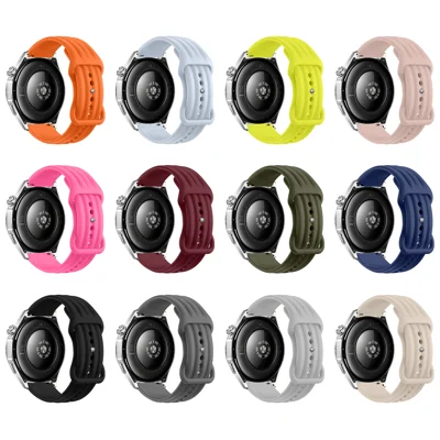 Quick-Release-20mm Watch Strap for Samsung Galaxy Watch7 44mm / 40mm / Watch6 44mm / 40mm / Watch6 Classic 43mm / 47mm Wave Pattern Butterfly Clasp Silicone Band - Orange
