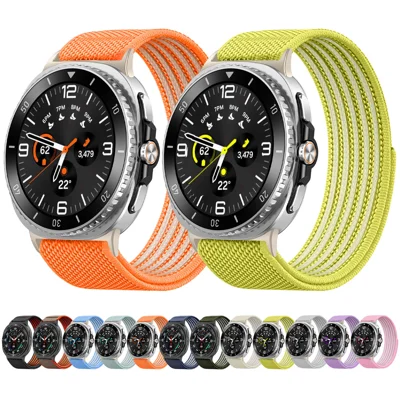 Sport Loop Watch Band for Samsung Galaxy Watch9 40mm / 44mm / Watch8 40mm / 44mm / Watch8 Classic 46mm Breathable Nylon + Zinc Alloy Strap - Orange