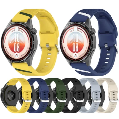 Quick-Release-22mm Watch Band for Huawei Watch GT 7 46mm / GT 6 46mm / GT 5 46mm Silicone Dual Color Sport Watch Strap - Black+Red
