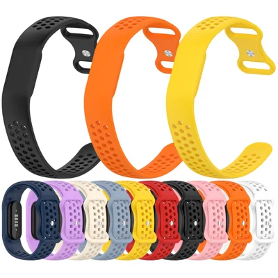 Für Google Fitbit Air Silikon-Armband mit flachem, atmungsaktivem perforiertem Design und Butterfly-Schnalle aus Zinklegierung - Schwarz