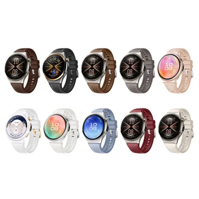 Quick-Release-22mm Strap for Huawei Watch GT 7 46mm / GT 5 46mm / GT 4 46mm Leather Coated Silicone Watch Band with Press Buckle - Black
