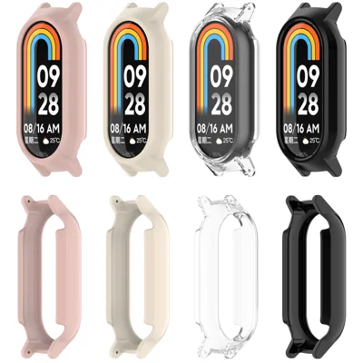 For Xiaomi Smart Band 11 Protective Case PC Semi-Covered Anti-Scratch Shockproof Watch Cover - Pink