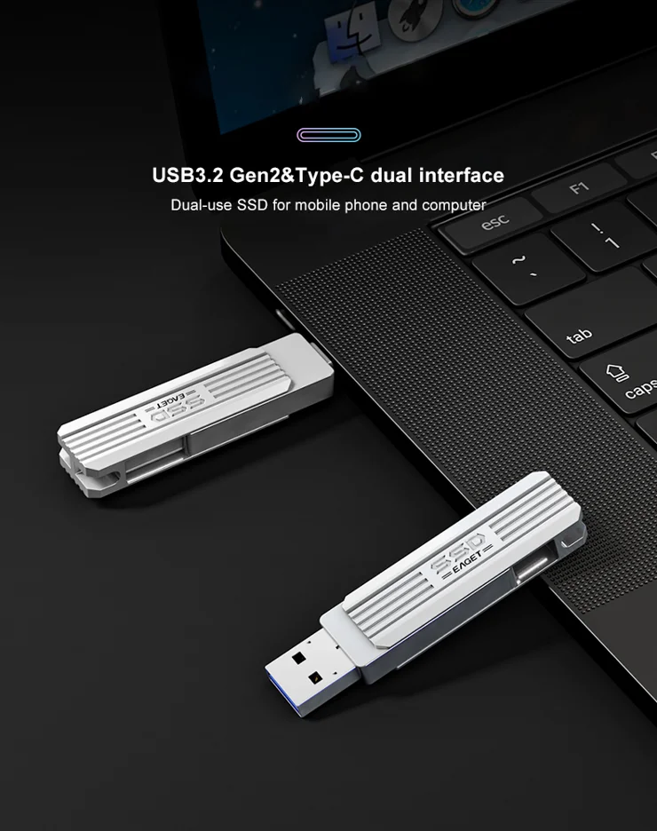 EAGET SU22 512GB 2-in-1 Gen2 Type-C Mini Memory