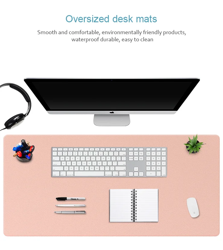 ZD02 80x40cm PU Leather Large Office Computer Desk Mat Double