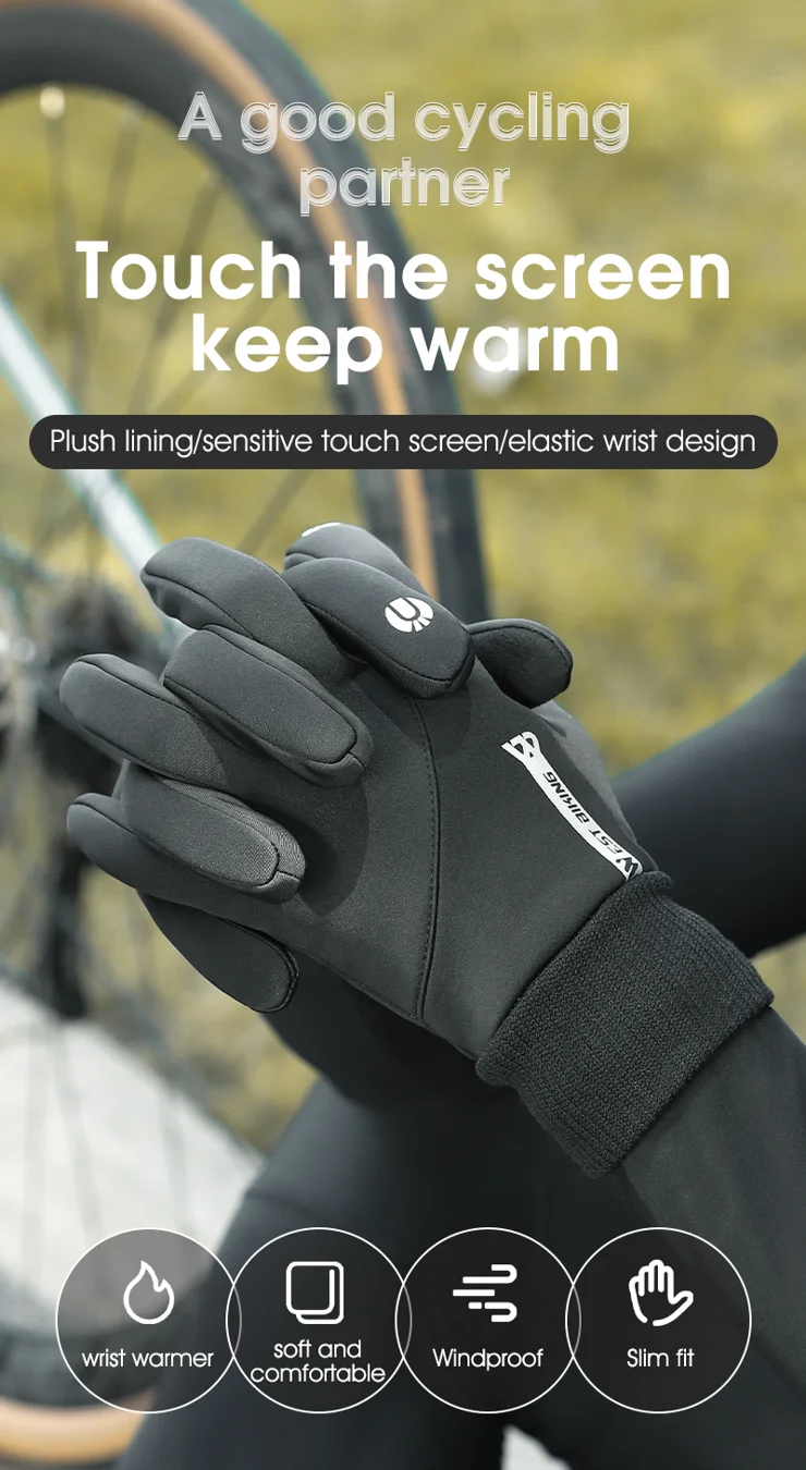 WEST BIKING YP0211236 One Pair Winter Sports Cycling Gloves