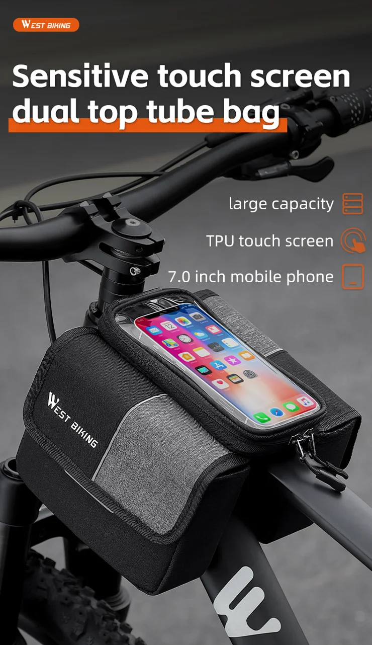 WEST BIKING YP0707351 Bicycle Top Tube Bag Oxford Cloth Bike - Main Image
