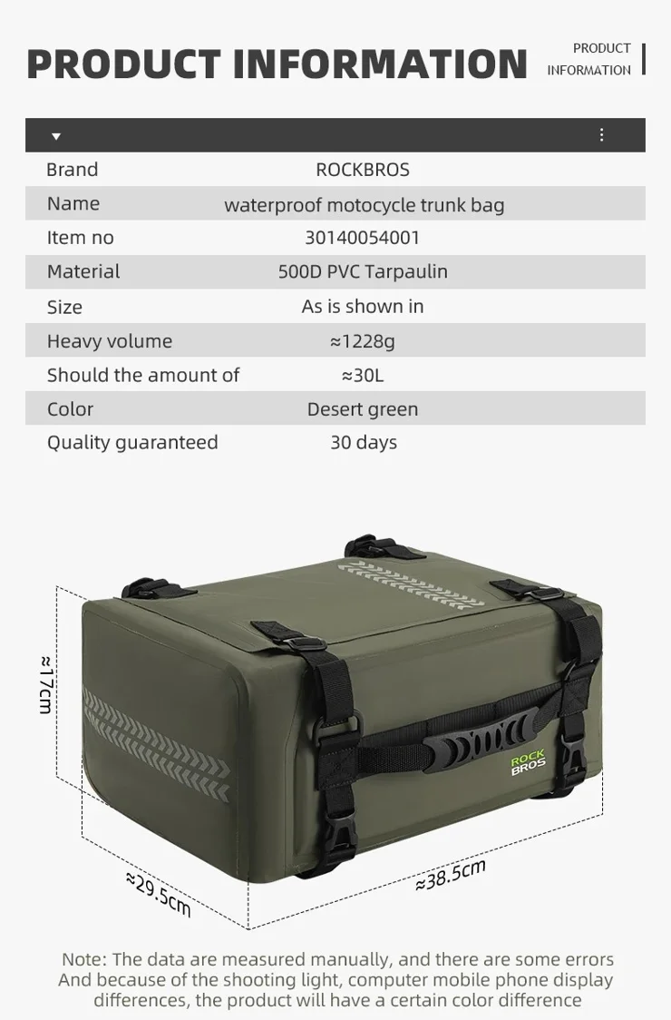 ROCKBROS Achtertas Motorfiets Waterdichte Motorzadeltas Met Regenhoes Reflecterende 20 35l Bagagetas Motorhelmtas Uitbreidbaar 625772281