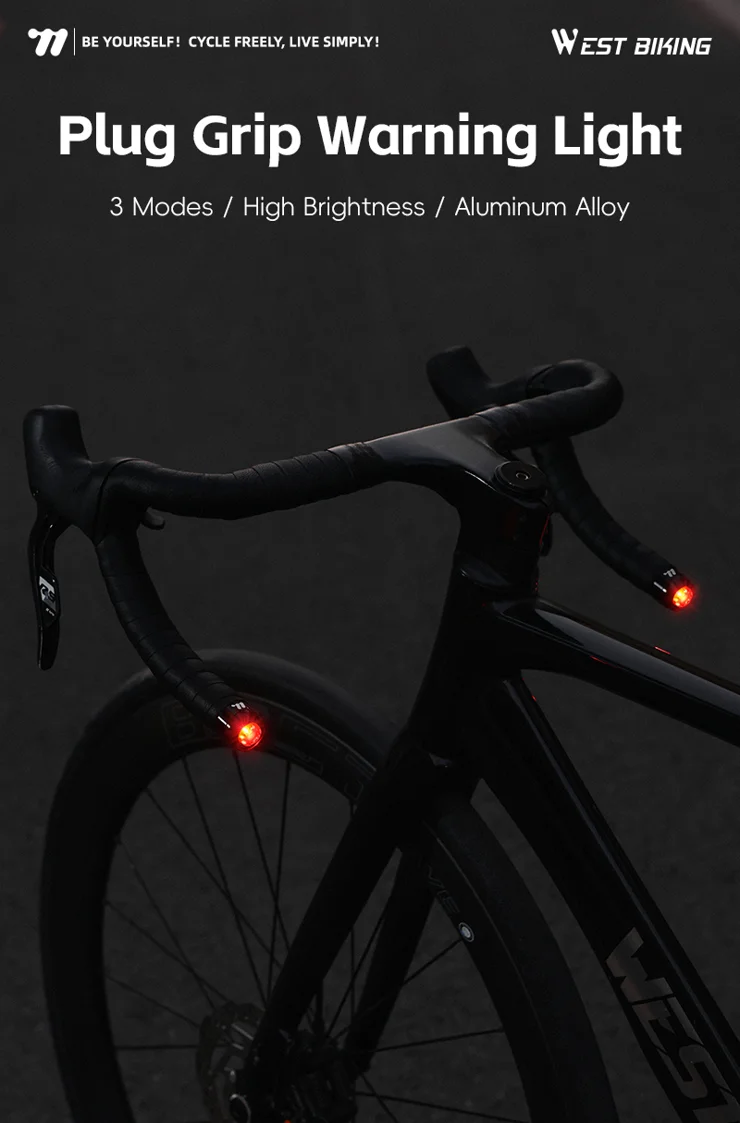 2 Luci LED Per Manubrio Bicicletta - Indicatori Di Svolta A Spina, Luce Rossa Di Sicurezza