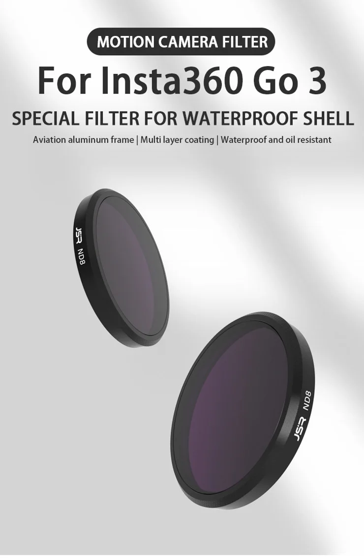 Filtro Obiettivo CPL per GO3S, Filtro Polarizzatore Circolare, Rivestimento Nano Multistrato in Vetro Ottico, Telaio in Alluminio, con Custodia, per Accessori 360 GO 3S