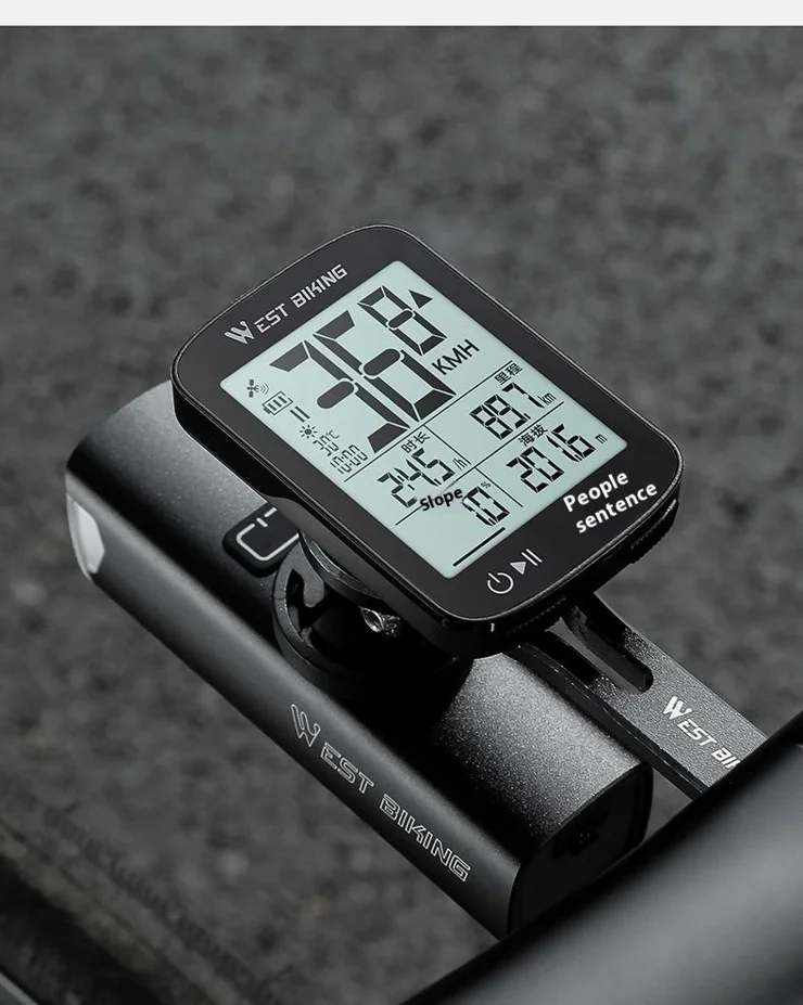 WEST BIKING YP0702112 GPS Bike Computer Waterproof 2.4 Inch LCD Screen  Cycling Wireless Speedometer - Pink