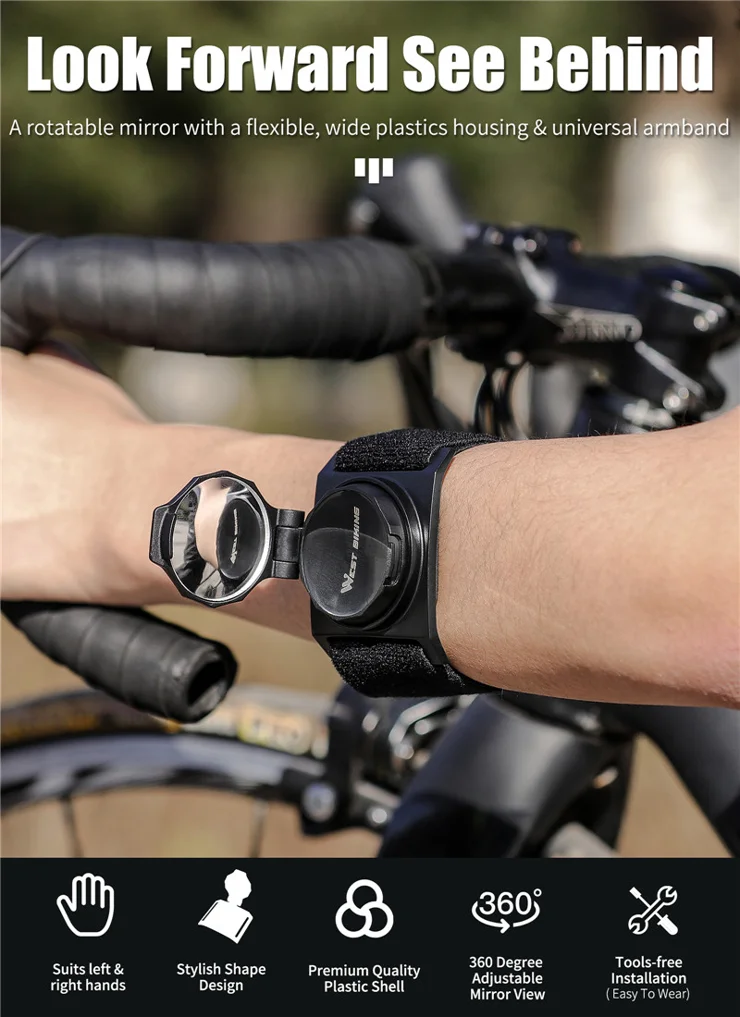West Biking Wrist Mirror Cycling WEST BIKING Bike Mirror Wrist