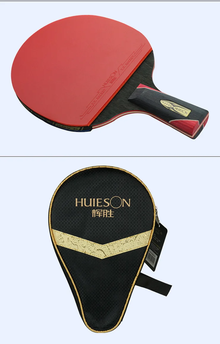 Raquette De Ping-pong HUDORA Game - Revêtement ITTF Karate, Bois 5 Couches, Poignée Concave