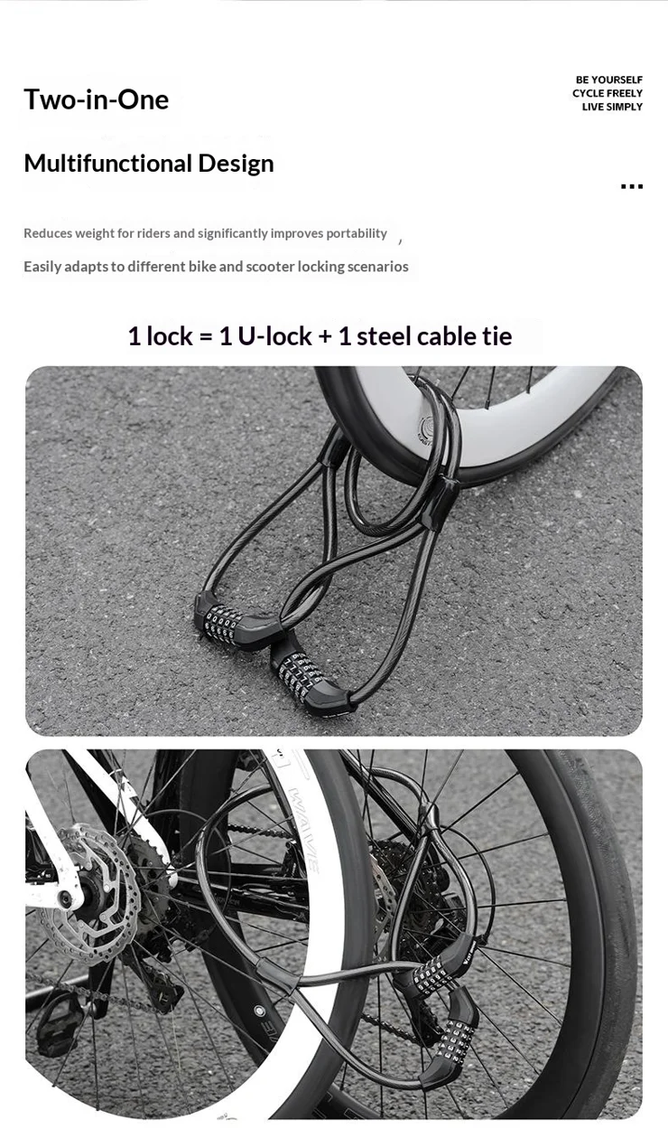 Antivol Vélo U-Lock WEST BIKING – Acier Haute Sécurité Avec 2 Clés, Noir
