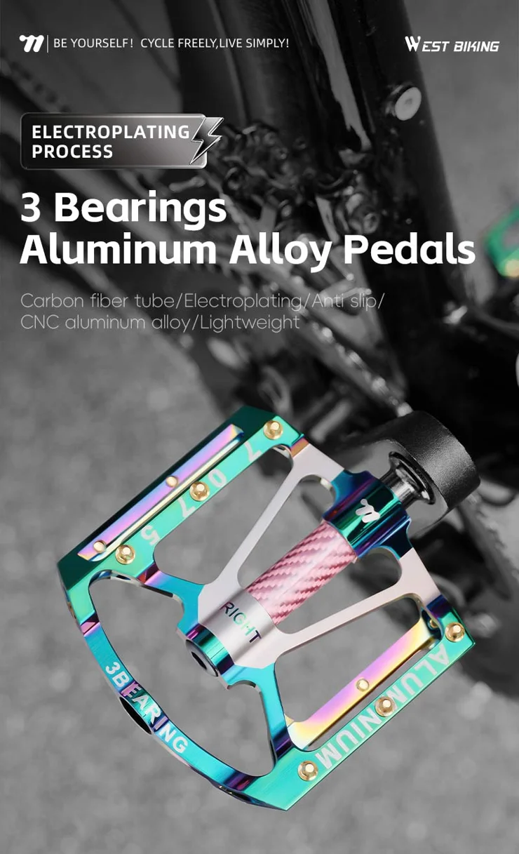 GEWAGE-Pédales de vélo de montagne ultralégères, CNC, alliage d'aluminium, scellées, 3