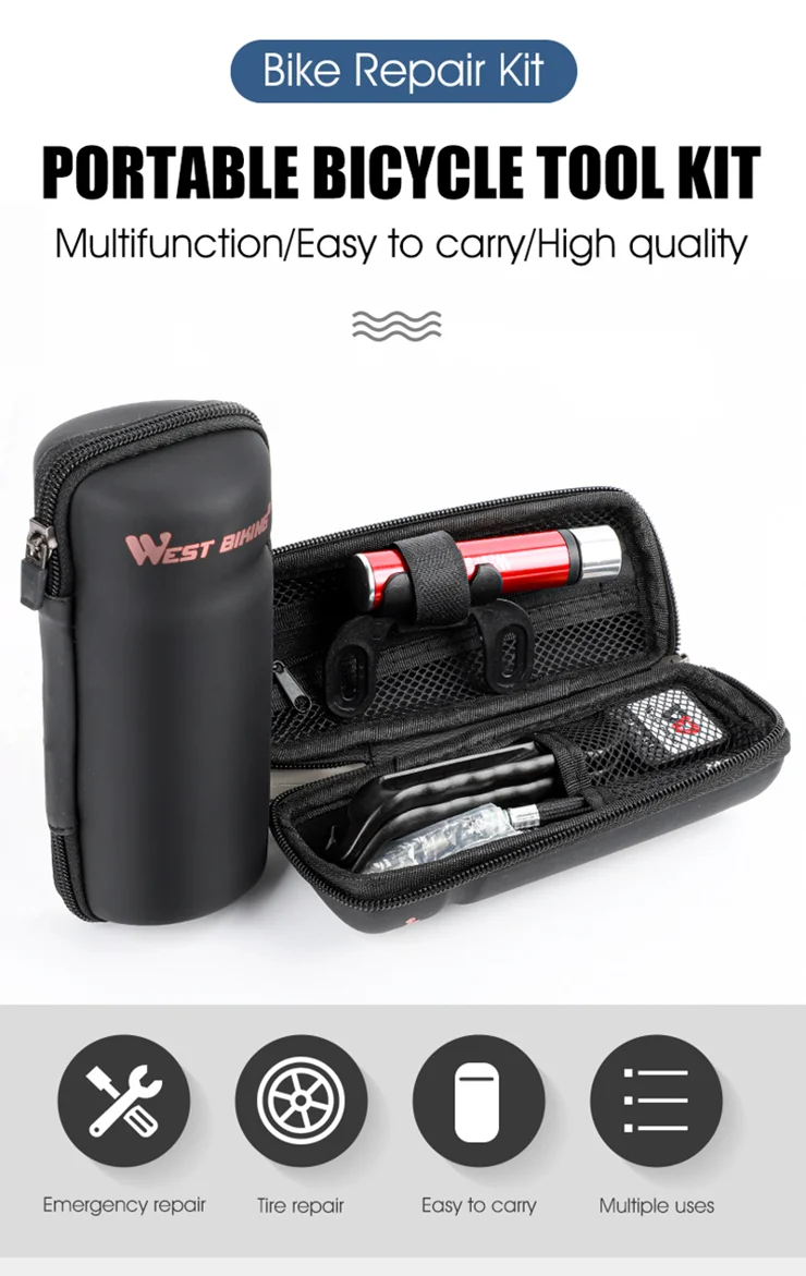 Mua Bicycle Repair Bag With Tire Pump, Portable Tool Kit For