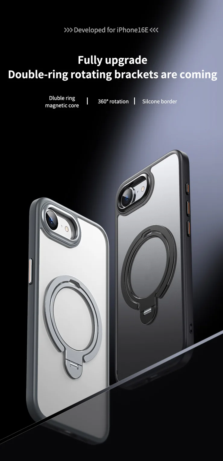 WATEFULL Case For IPhone 16e Compatible With MagSafe With Stand 1 Screen Protector, [Built In Kickstand &Magnet][Heat Dissipate] Heavy Duty Protective Slim Matte Case For IPhone 16e 2025 (Black