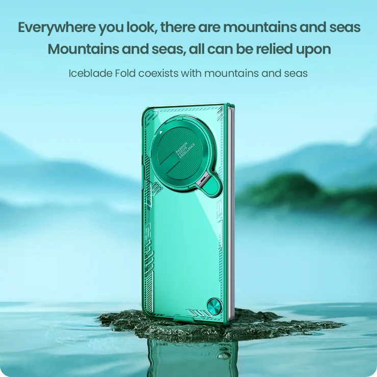 NILLKIN Iceblade FOLD For Oppo Find N5 5G Case Lens Cover Kickstand PC +  TPU Phone Cover - Green