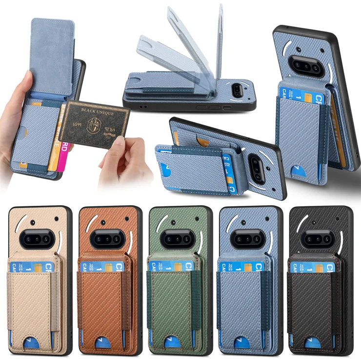 Jasonyu Leather Wallet Case For Nothing Phone (3a) – Flip Cover With Card Slots, Kickstand, Magnetic Closure, TPU Bumper