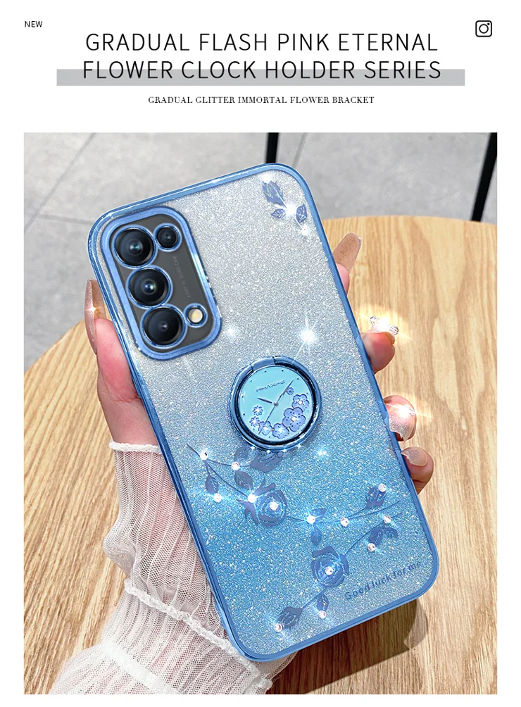 KADEM For Oppo A54 5G A74 5G A93 5G Rhinestone Flower