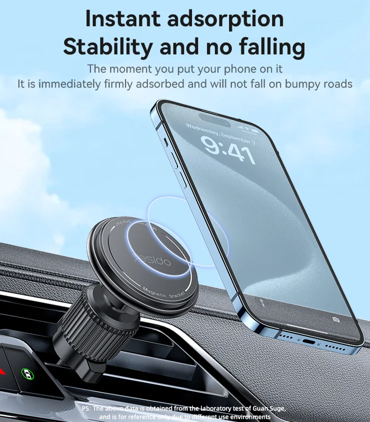 YESIDO C252 Car Vent Phone Mount Rotatable Hook Clip Magnetic