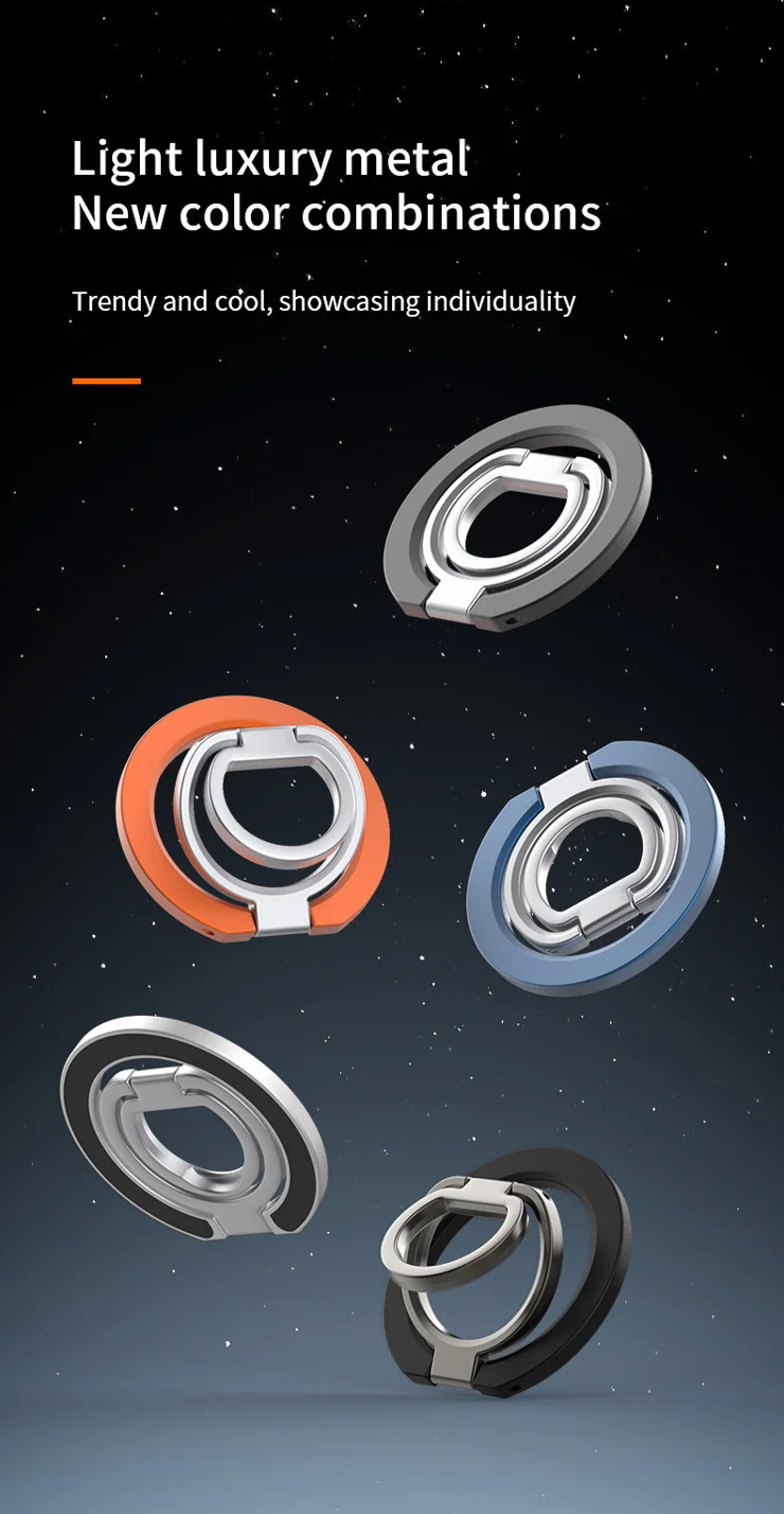 Supporto Magnetico Ad Anello Per Dito DAZONE, Impugnatura Girevole 360° E Cavalletto Pieghevole Per Smartphone, Nero