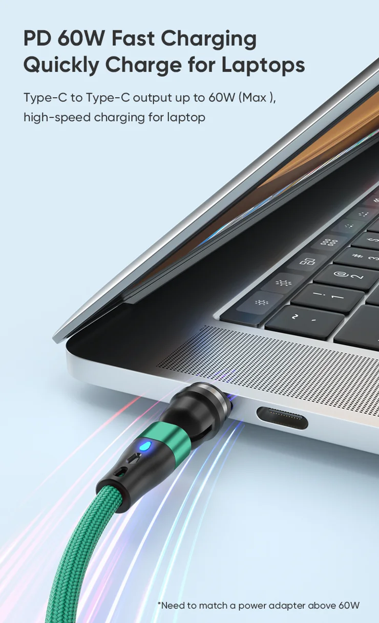 Cavo USB magnetico PD 60W Cavo USB C a tipo C Cavo di ricarica rapido per cavo caricatore dati Huawei per lettore di giochi MacBook  202192403