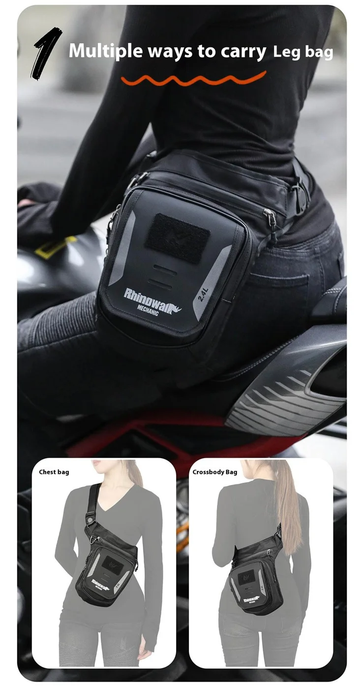 Rhinowalk Motorfietstas, 5L-6,5 l, met sterke magnetische snelsluiting, magnetische tanktas met regenhoes, past op Harley Davidson, Indian, Honda, Yamaha, Suzuki en meer, zwart