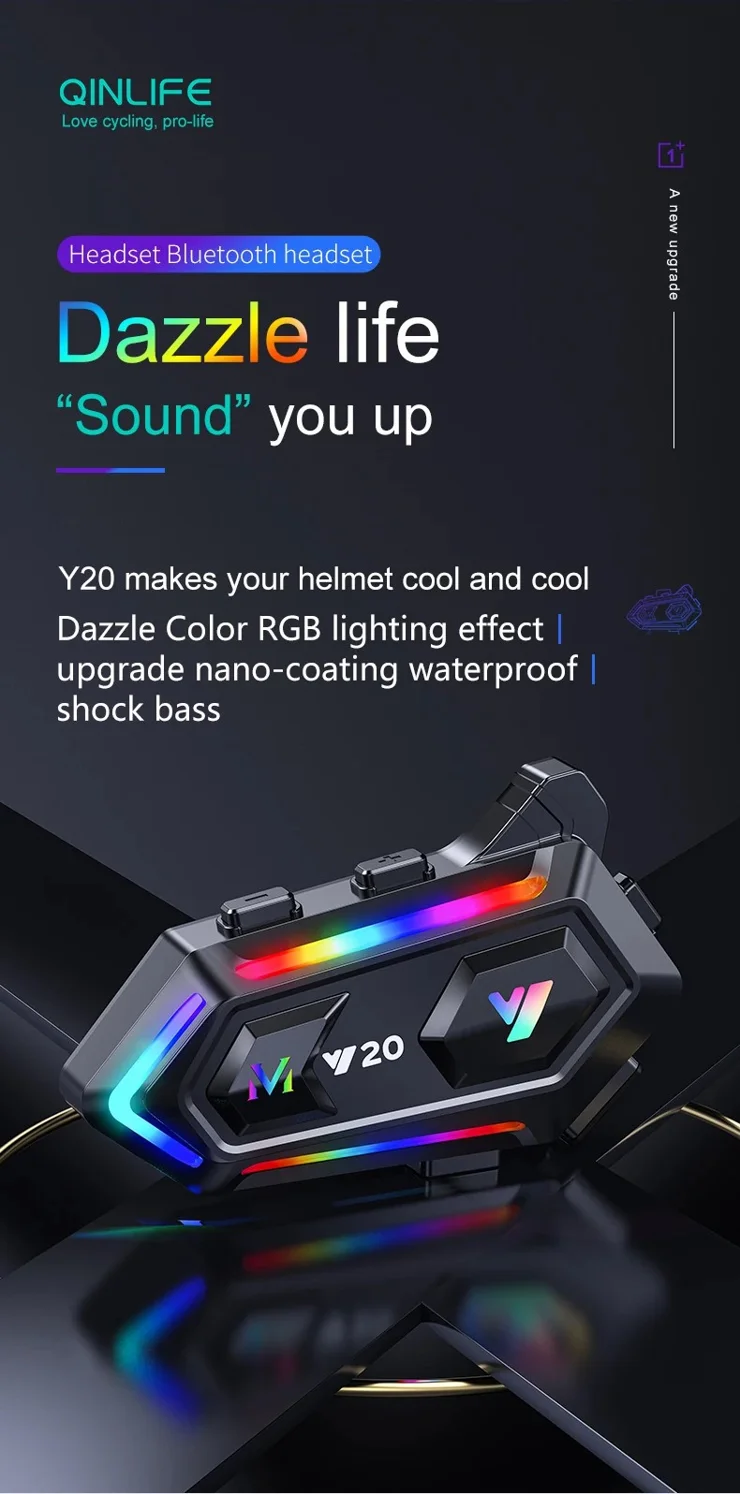 Y20 RGB Light Motorcycle Helmet Bluetooth-compatible Headset