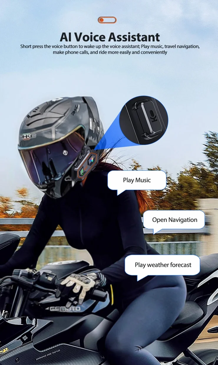 Y20 MAX Motorcycle Helmet Bluetooth Headset Intercom With Mixing - View #12