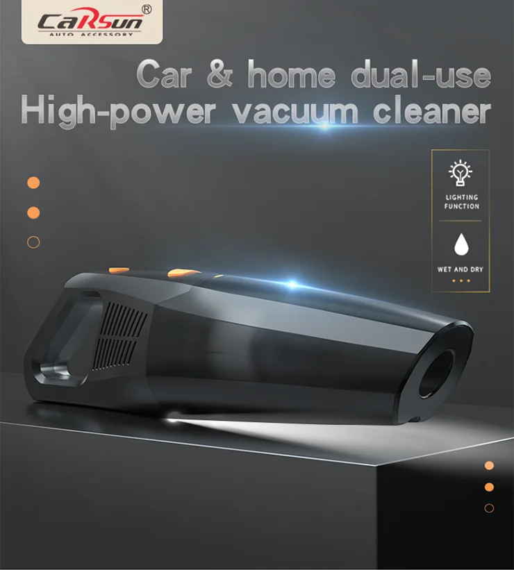 cigarette lighter vacuum CARSUN C1398 12V Car Cigarette Lighter Plug Vacuum Cleaner High Power  Handheld Car Cleaning Tool with LED Light