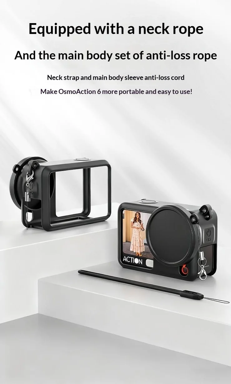 Telesin Silicone Cover Lens Cap voor Action 6