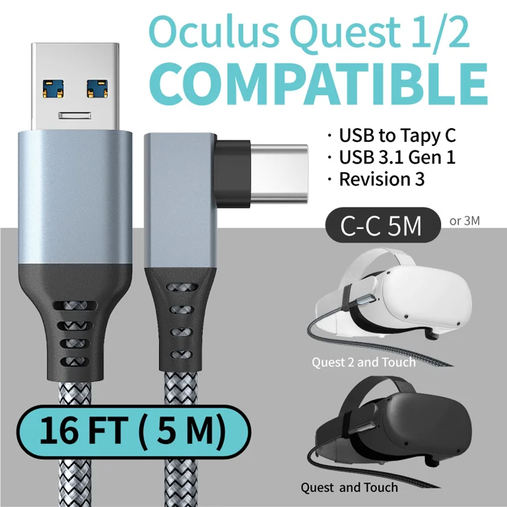 For Oculus Quest 2/1 Link Cable 5m USB Type-C High Speed