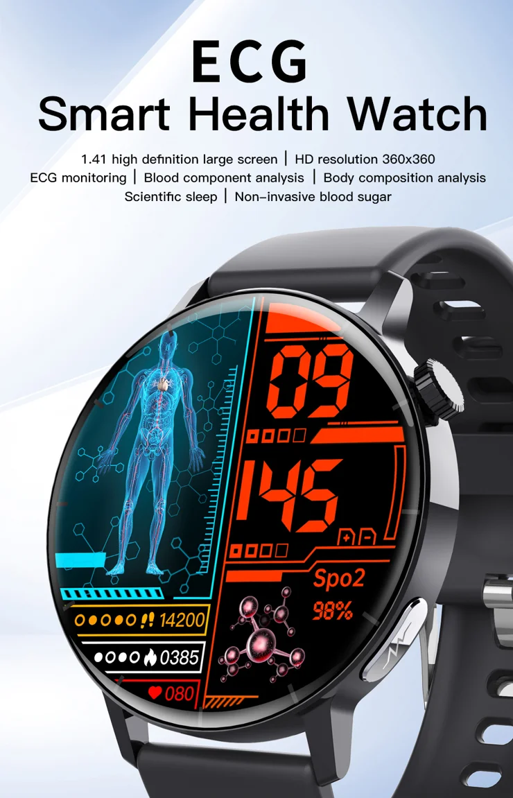 Ecg Best Health Monitor Watches F67 Pro ECG Blood Sugar Uric