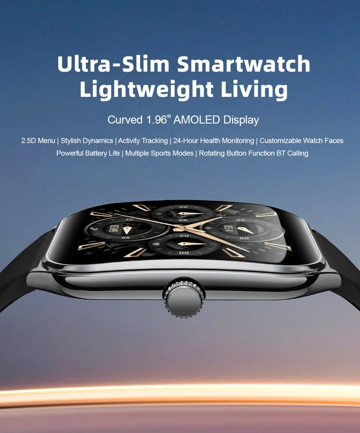 MT61 Ultra Thin Smart Watch Inch AMOLED Curved Screen