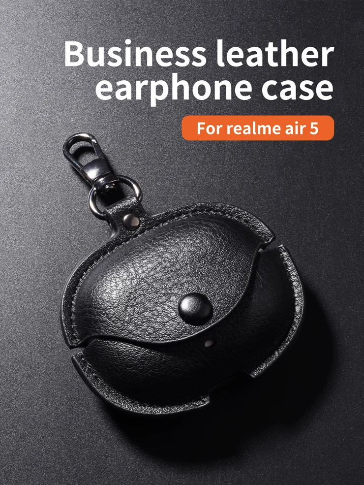 For Realme Buds Air Pro Charging Case Cover Leather+PC