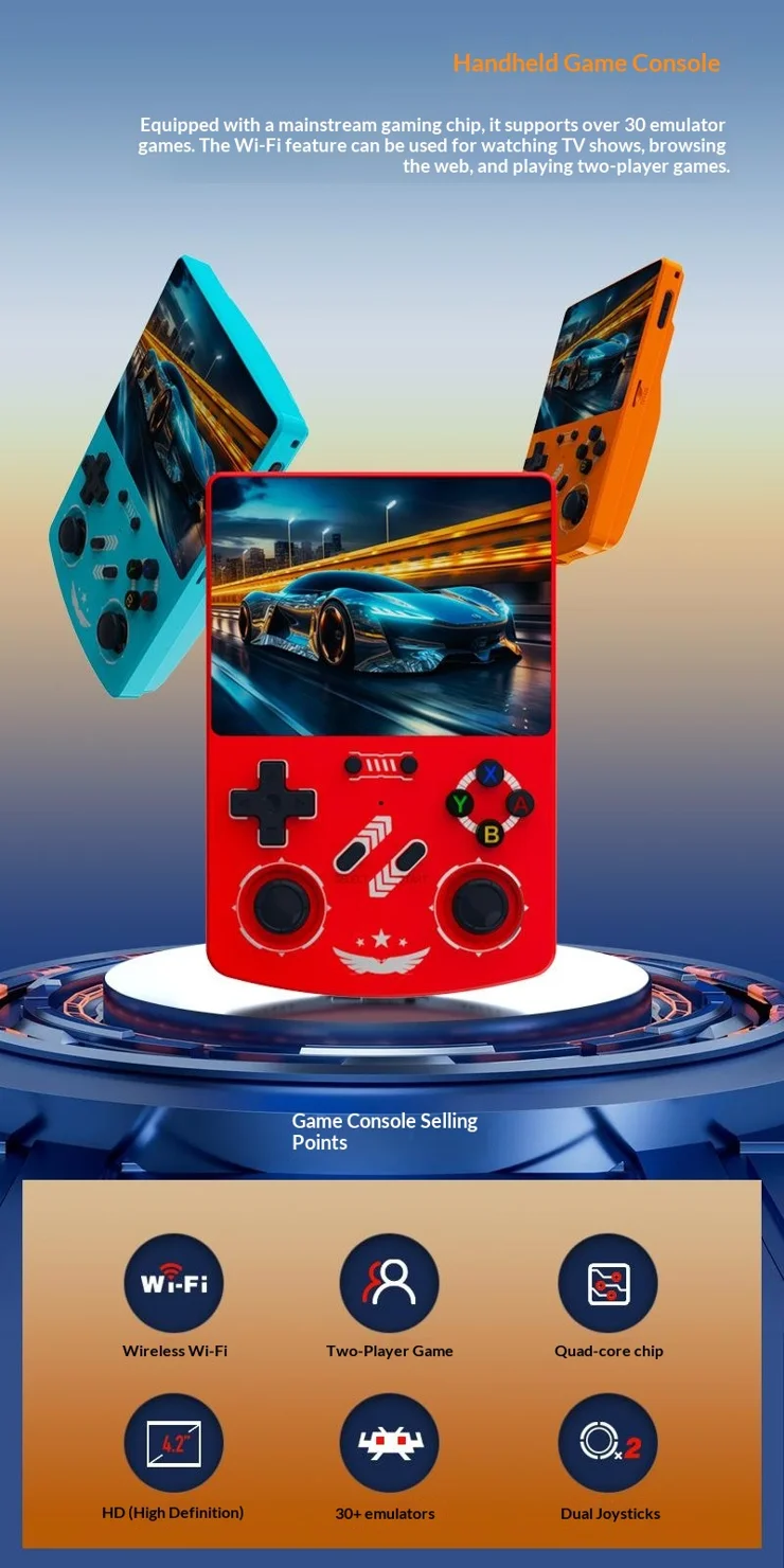 Console Rétro R40XX 128 Go – Émulateur Arcade – Écran 4,2” – Linux – 2 Joueurs – 6 Couleurs – Portable – Cadeau Gamer
