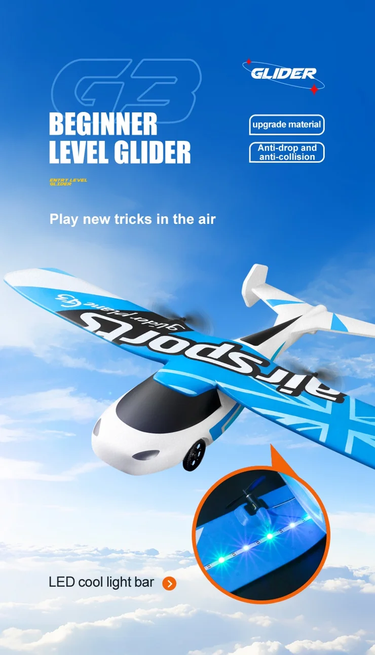 4DRC G3 RC Glider Plane Large Smart Gyro Aircraft EPP Foam