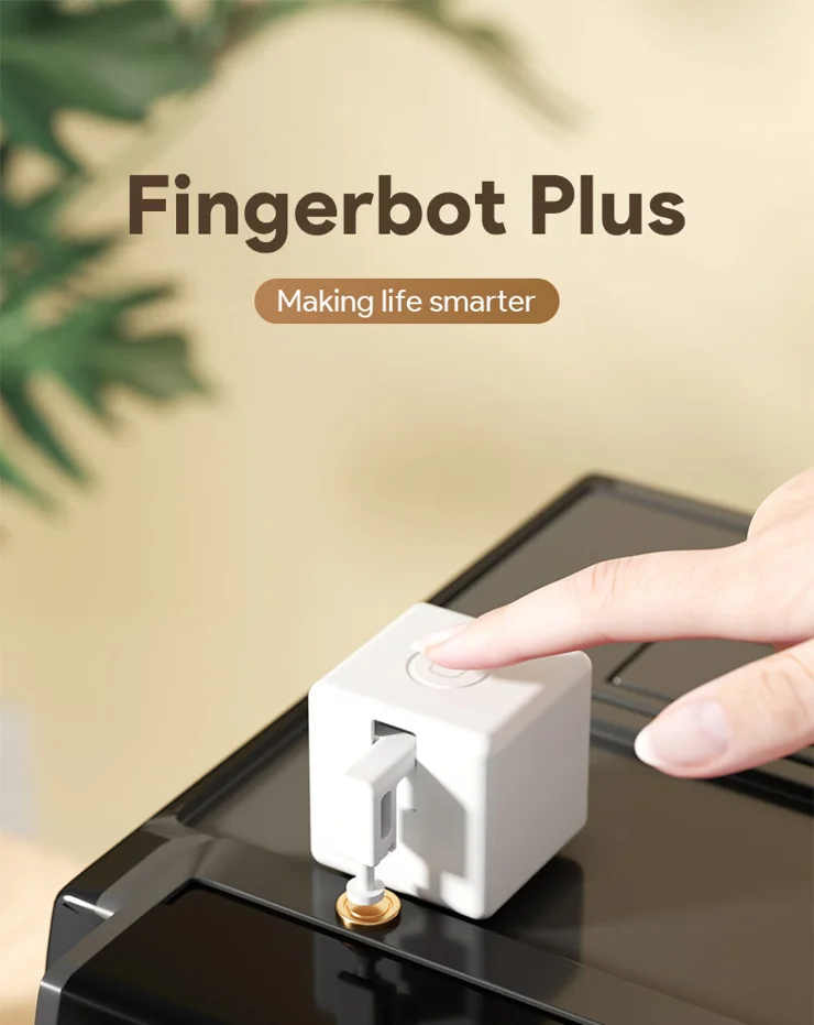 Fingerbot Plus -ZigBee Smart Switch Knopdrukker, Upgrade met Touch Control, Compatibel met Smart Life App, Timer Control (wit