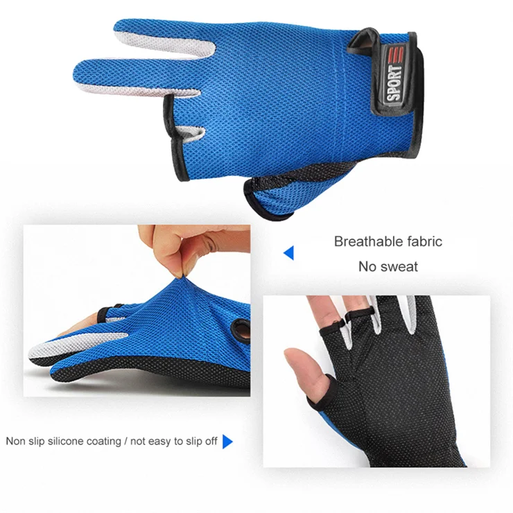 Vishandschoenen - 3 vingerloze sporthandschoenen, zware waterdichte vishandschoenen voor mannen en vrouwen, spel, MTB, fietsen, jagen, peddelen