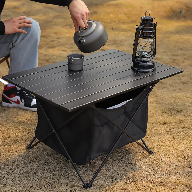 Outdoor Folding Portable Picnic Camping Table Aluminum Roll-up