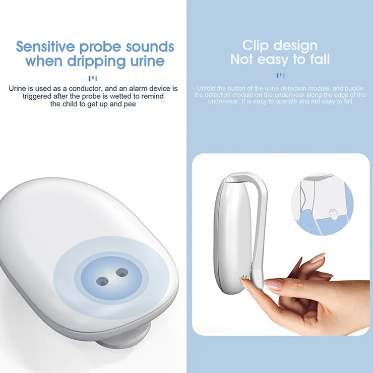 Rechargeable Wireless Bedwetting Alarm Sensor Strong Vibration Monitor for  Kids Boys Girls - White